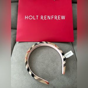 NWT Burberry Kids Vintage Check Hairband